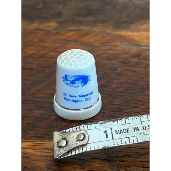Ceramic Thimble U.S. Navy Memorial Washington D.C. The Lone Sailor Design Souven - Picture 4 of 5